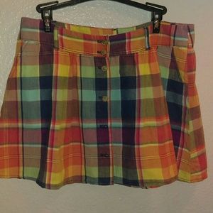 Hollister plaid button down skirt